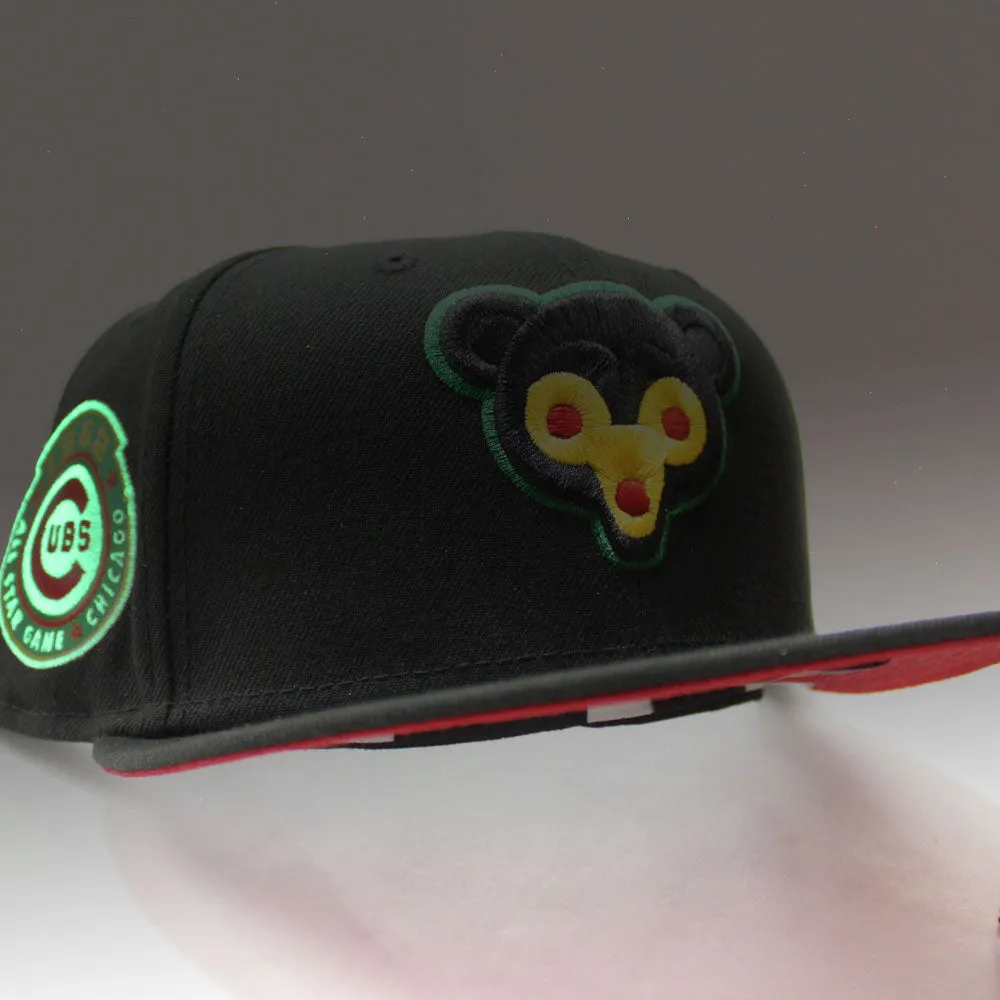 Chicago Cubs 1962 All-Star Game New Era 59Fifty Fitted Hat (Glow in the Dark Black Yellow Red Under Brim)
