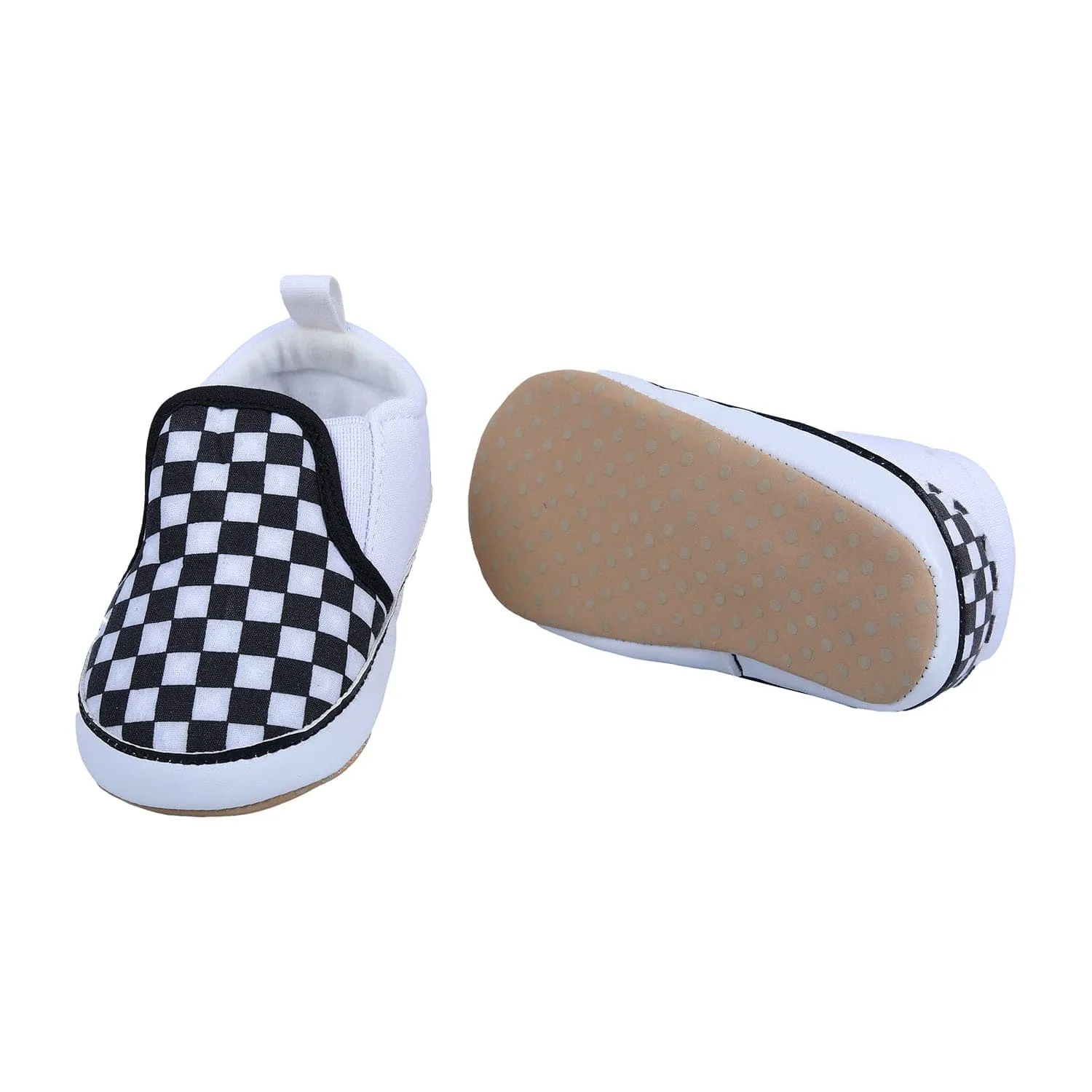 Classic Checkerboard Signature Comfortable Slip-On Booties - Black And White