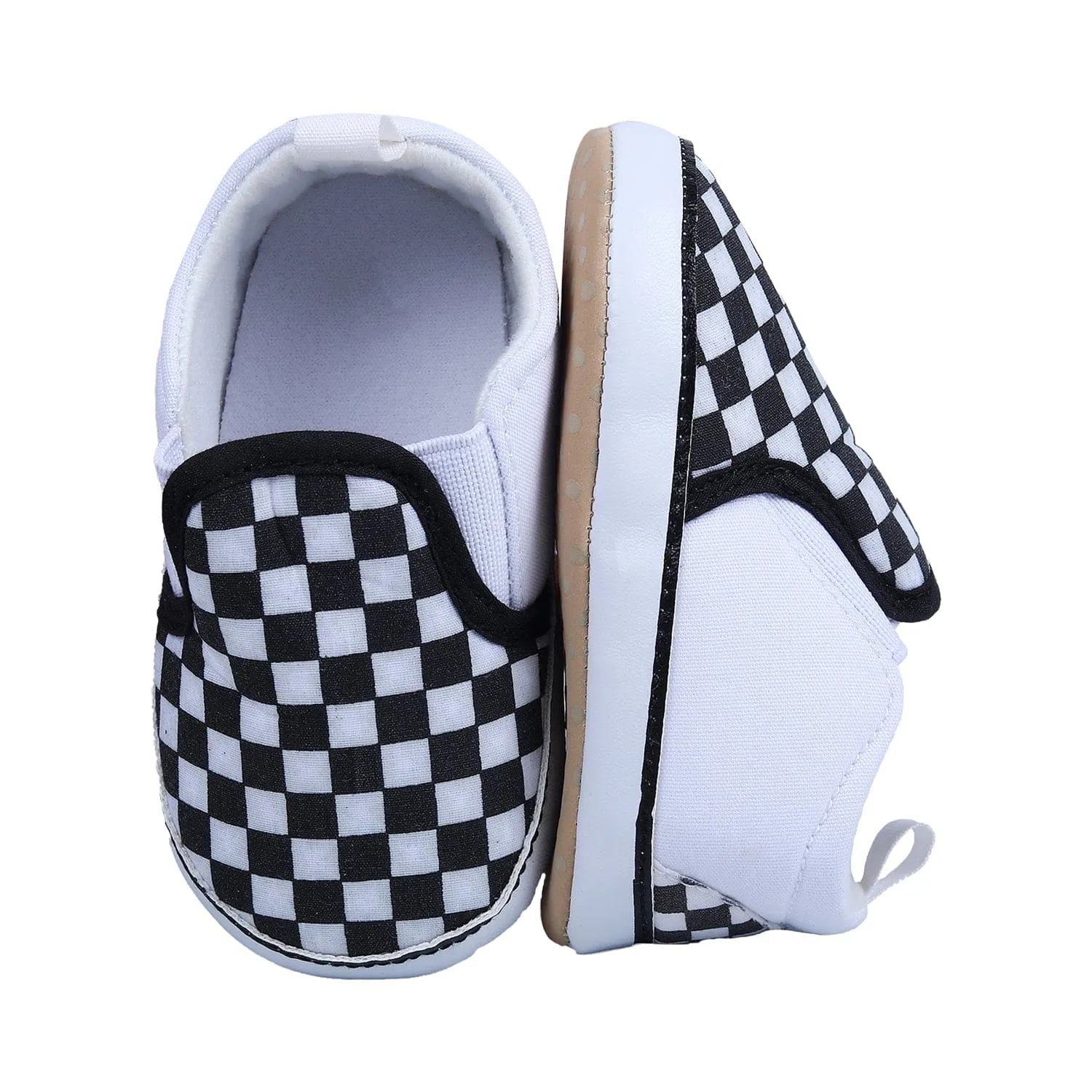 Classic Checkerboard Signature Comfortable Slip-On Booties - Black And White