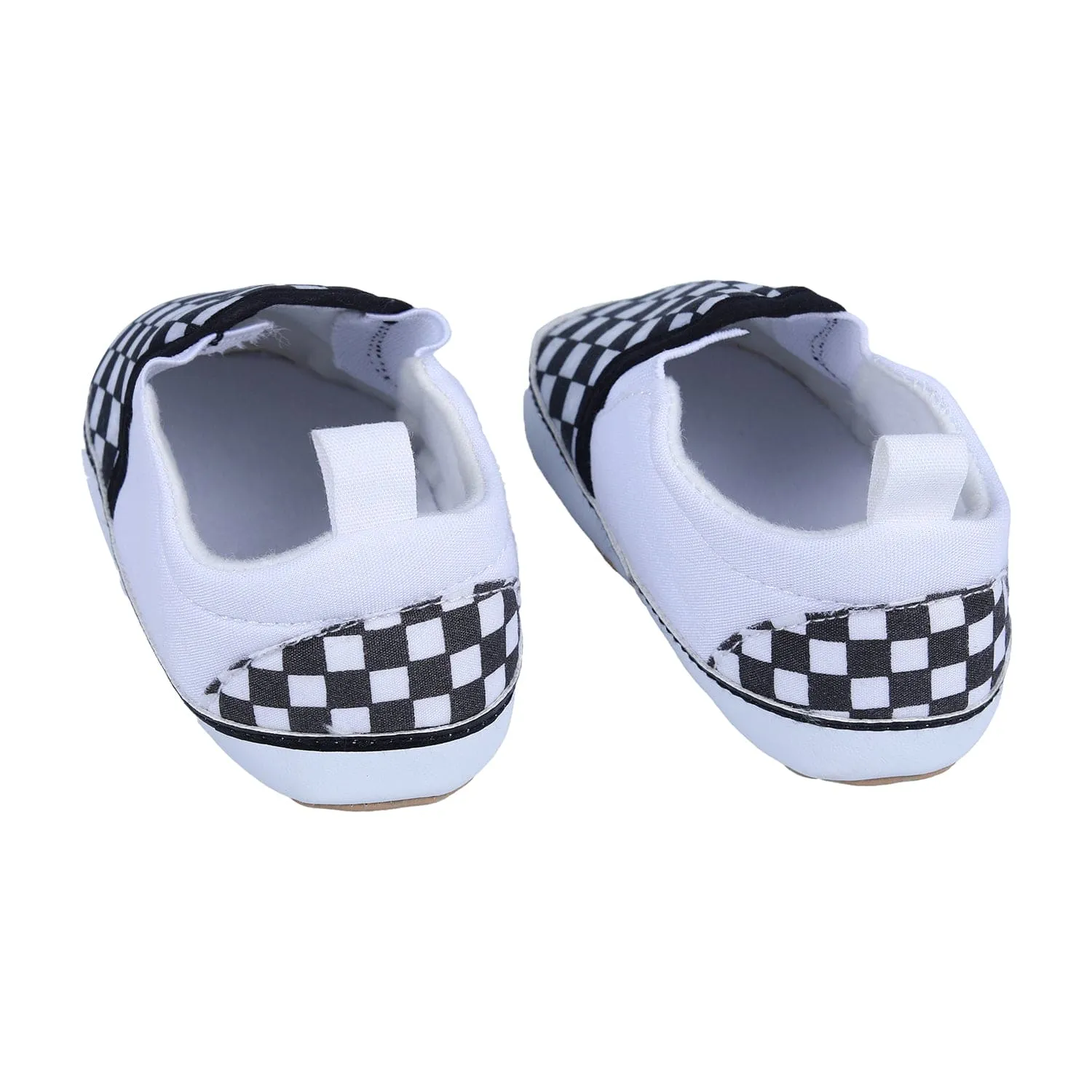 Classic Checkerboard Signature Comfortable Slip-On Booties - Black And White