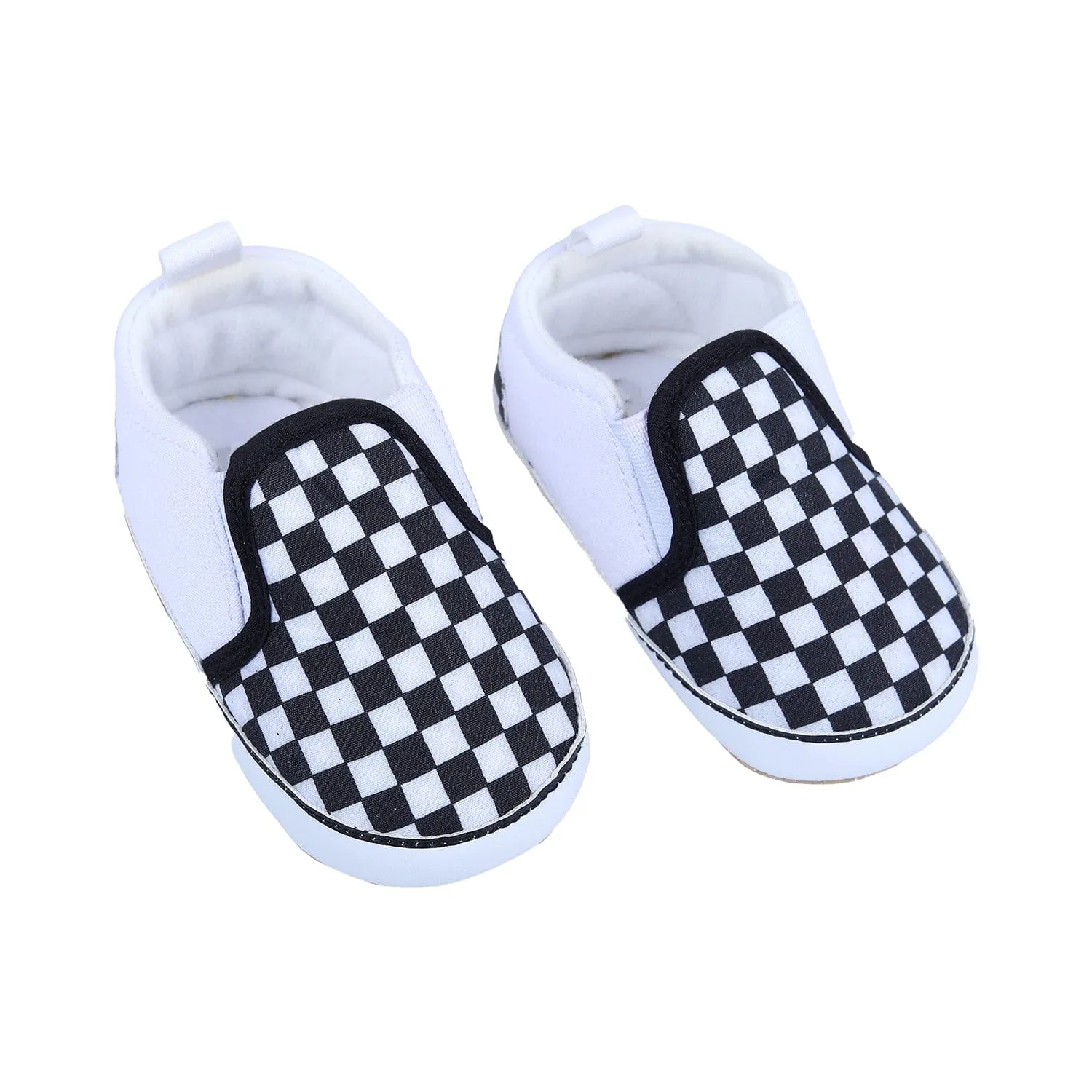 Classic Checkerboard Signature Comfortable Slip-On Booties - Black And White
