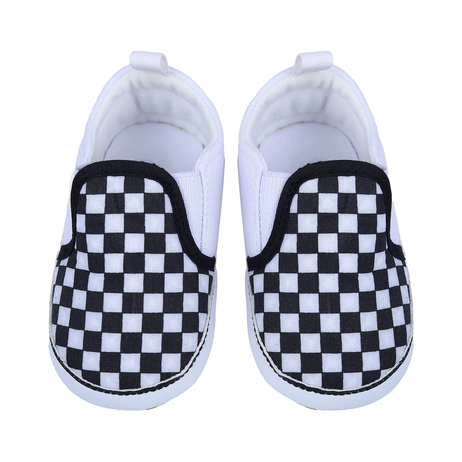 Classic Checkerboard Signature Comfortable Slip-On Booties - Black And White