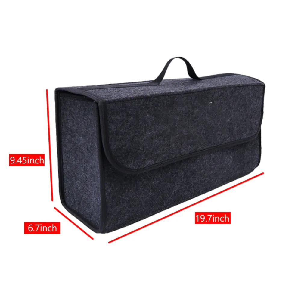 Custom Text For Soft Felt Car Bag Organizer, Compatible with All Cars, Folding Car Storage Box Non Slip Fireproof Car Trunk Organizer SA12990