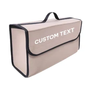 Custom Text For Soft Felt Car Bag Organizer, Compatible with All Cars, Folding Car Storage Box Non Slip Fireproof Car Trunk Organizer SA12990