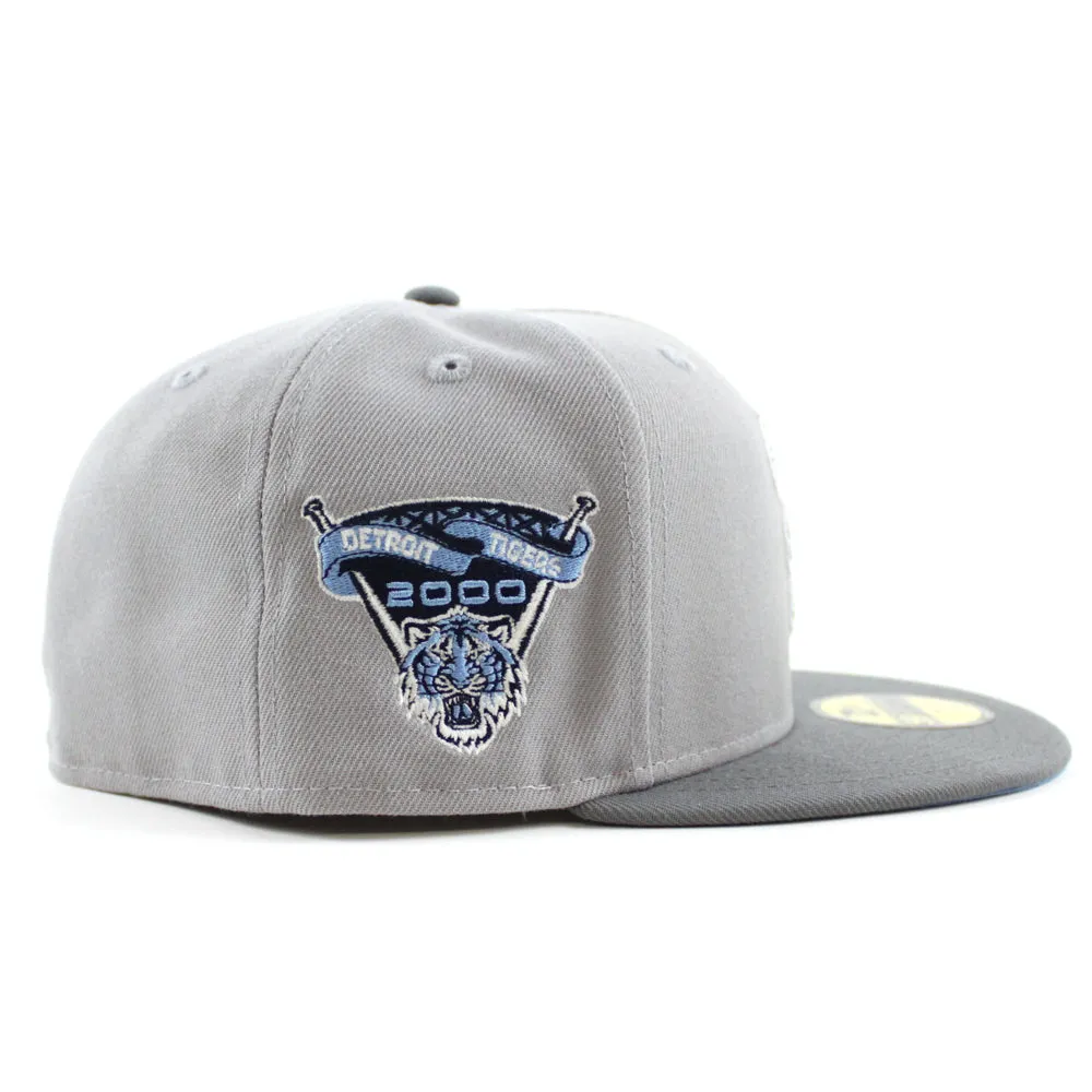 Detroit Tigers 2000 Tigers Stadium Patch New Era 59Fifty Fitted Hat V2 (GITD Grey Storm Gray Sky Blue Under Brim)