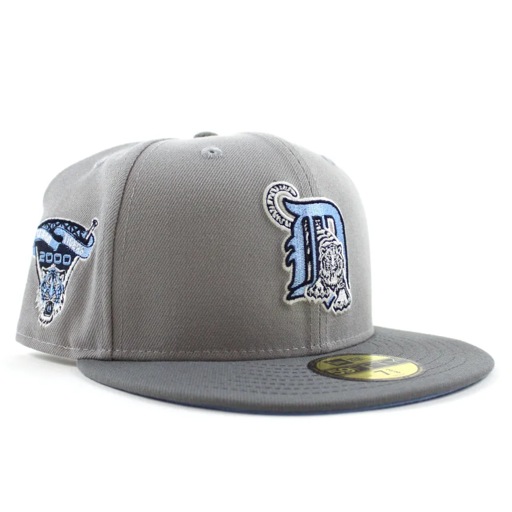 Detroit Tigers 2000 Tigers Stadium Patch New Era 59Fifty Fitted Hat V2 (GITD Grey Storm Gray Sky Blue Under Brim)