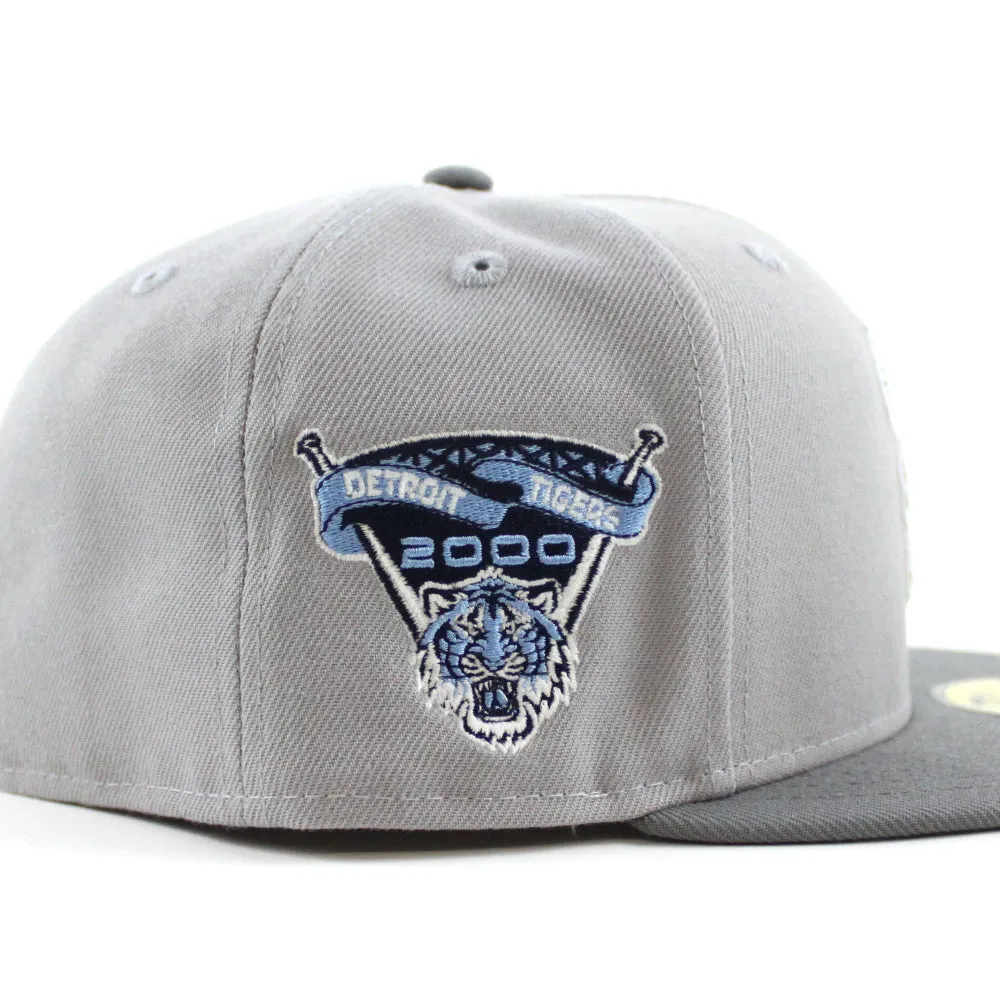 Detroit Tigers 2000 Tigers Stadium Patch New Era 59Fifty Fitted Hat V2 (GITD Grey Storm Gray Sky Blue Under Brim)