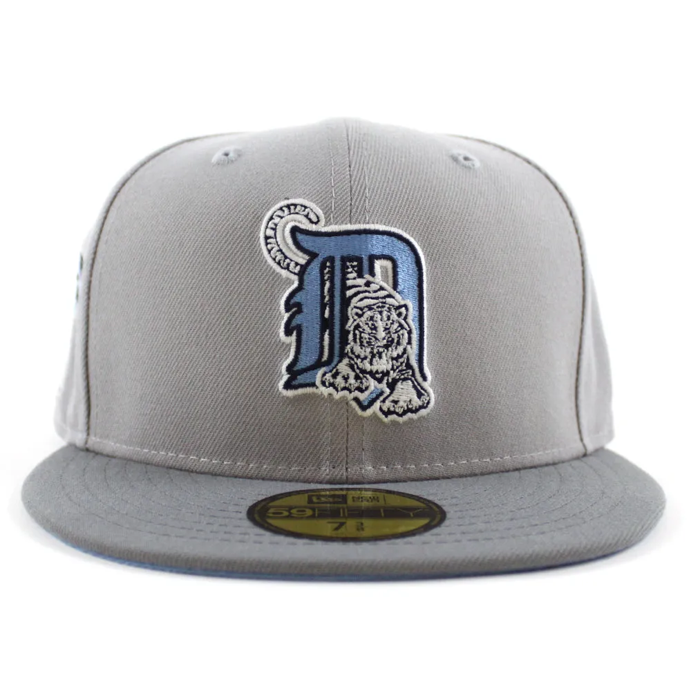 Detroit Tigers 2000 Tigers Stadium Patch New Era 59Fifty Fitted Hat V2 (GITD Grey Storm Gray Sky Blue Under Brim)