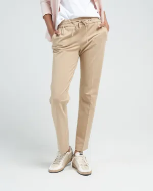 drawstring piquet pant - angora