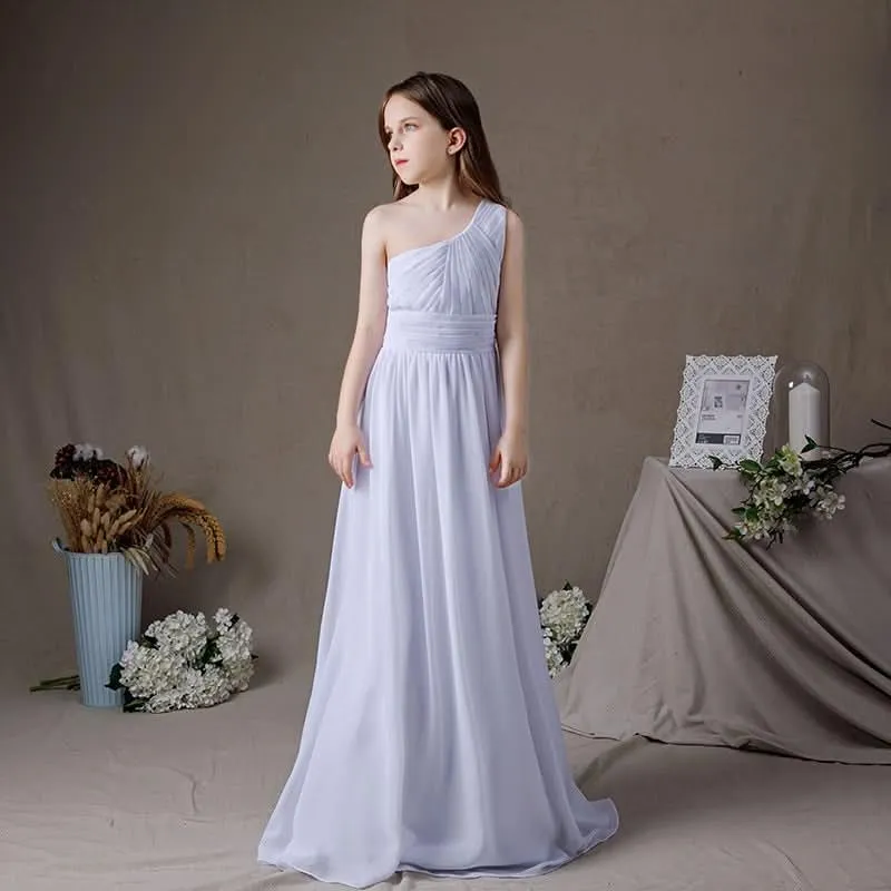 Elegant One-Shoulder Dress A Dreamy Dress for Formal Occasions Delicate and Stylish Classic White Gown