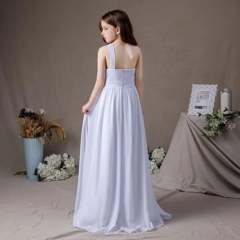 Elegant One-Shoulder Dress A Dreamy Dress for Formal Occasions Delicate and Stylish Classic White Gown