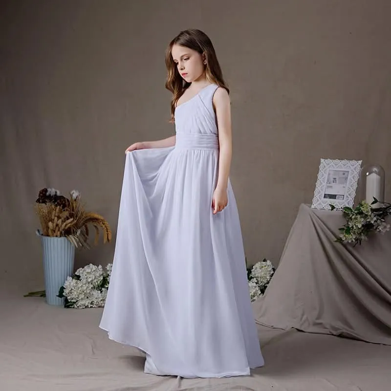 Elegant One-Shoulder Dress A Dreamy Dress for Formal Occasions Delicate and Stylish Classic White Gown