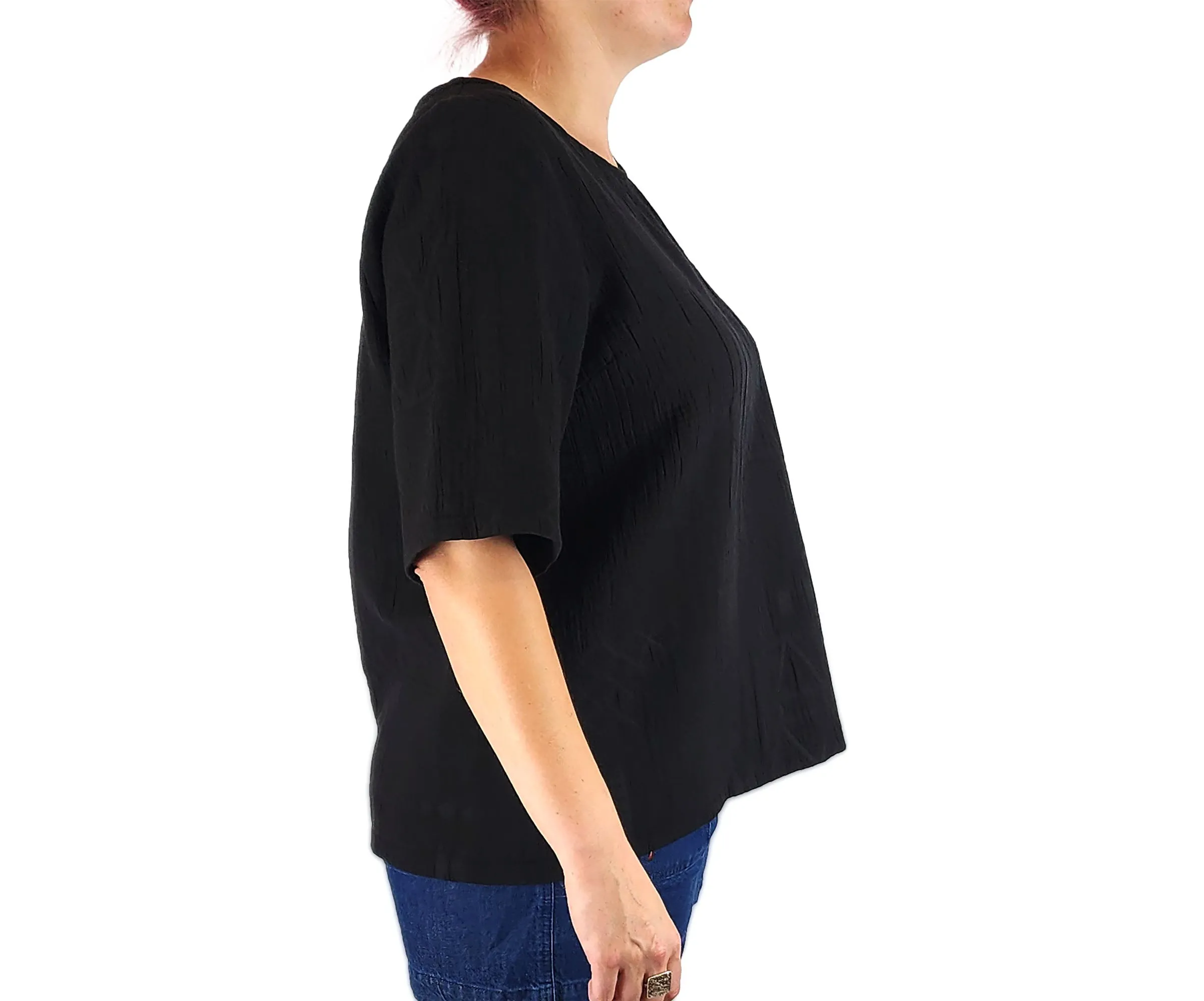 Elk black embroidered top size Large
