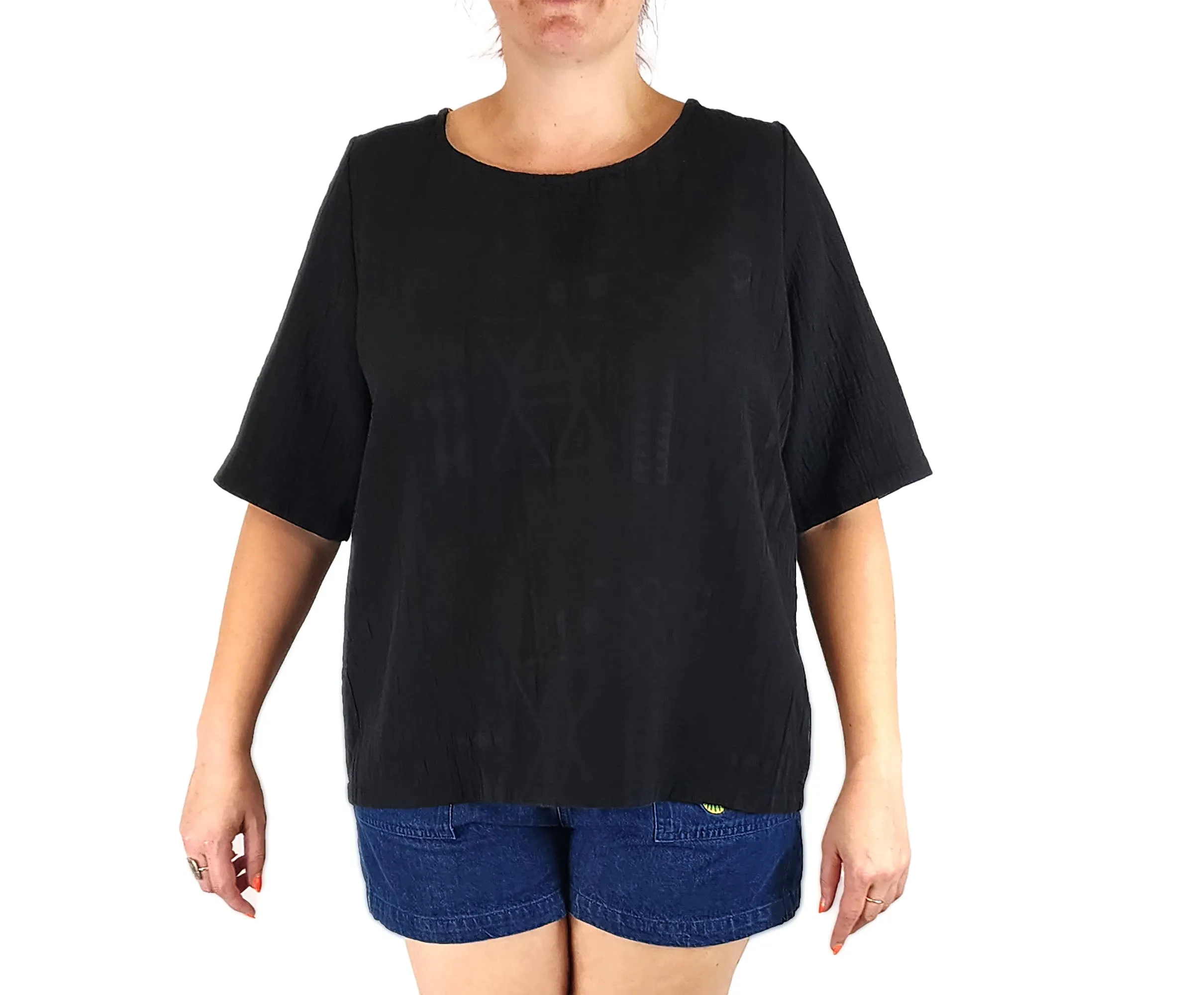 Elk black embroidered top size Large