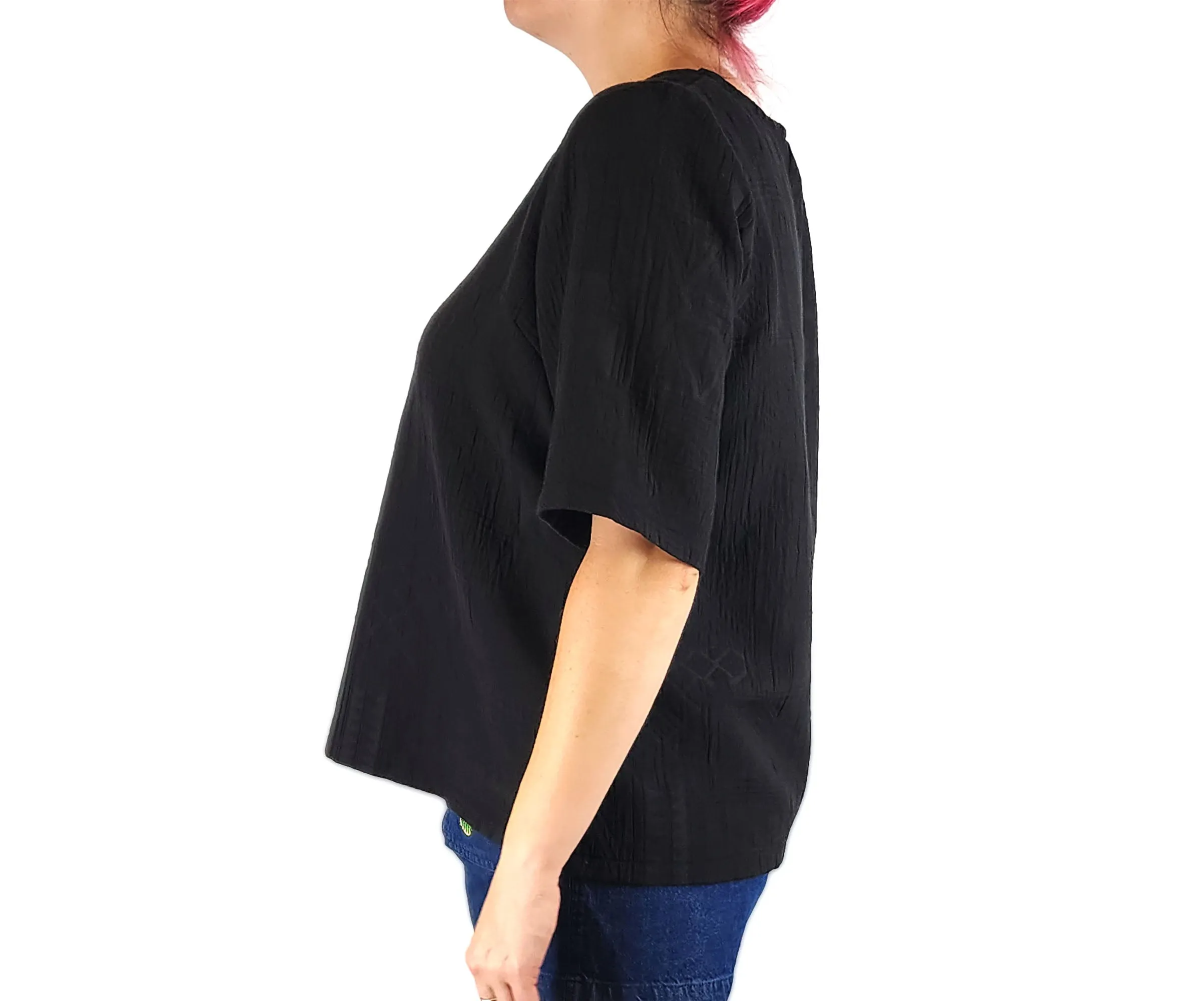Elk black embroidered top size Large
