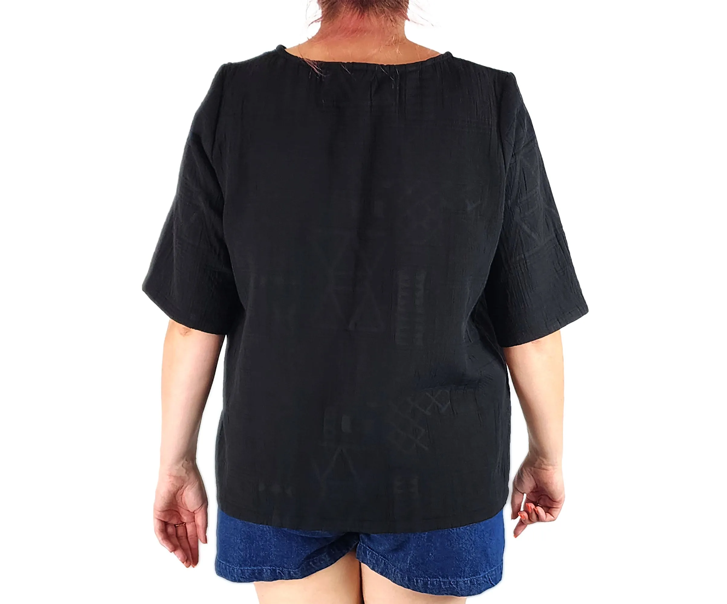 Elk black embroidered top size Large
