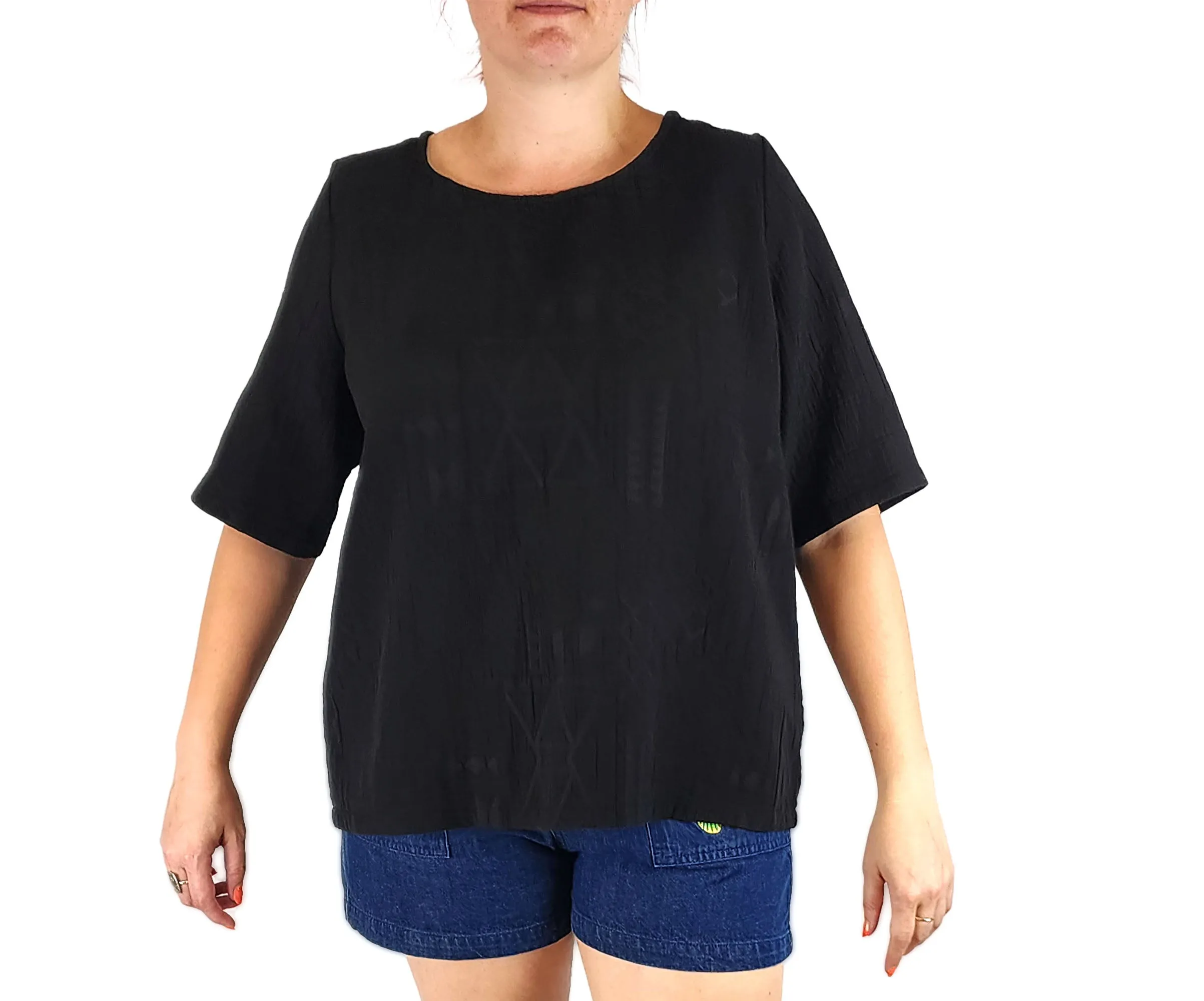 Elk black embroidered top size Large