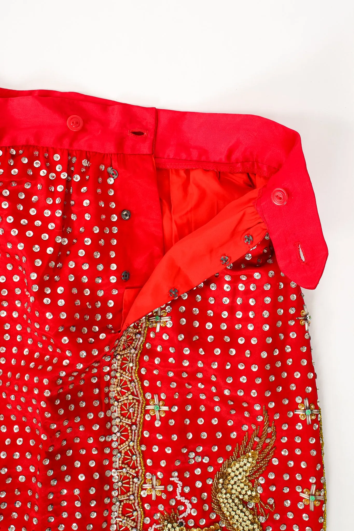 Embellished Chinese Phoenix & Dragon Skirt