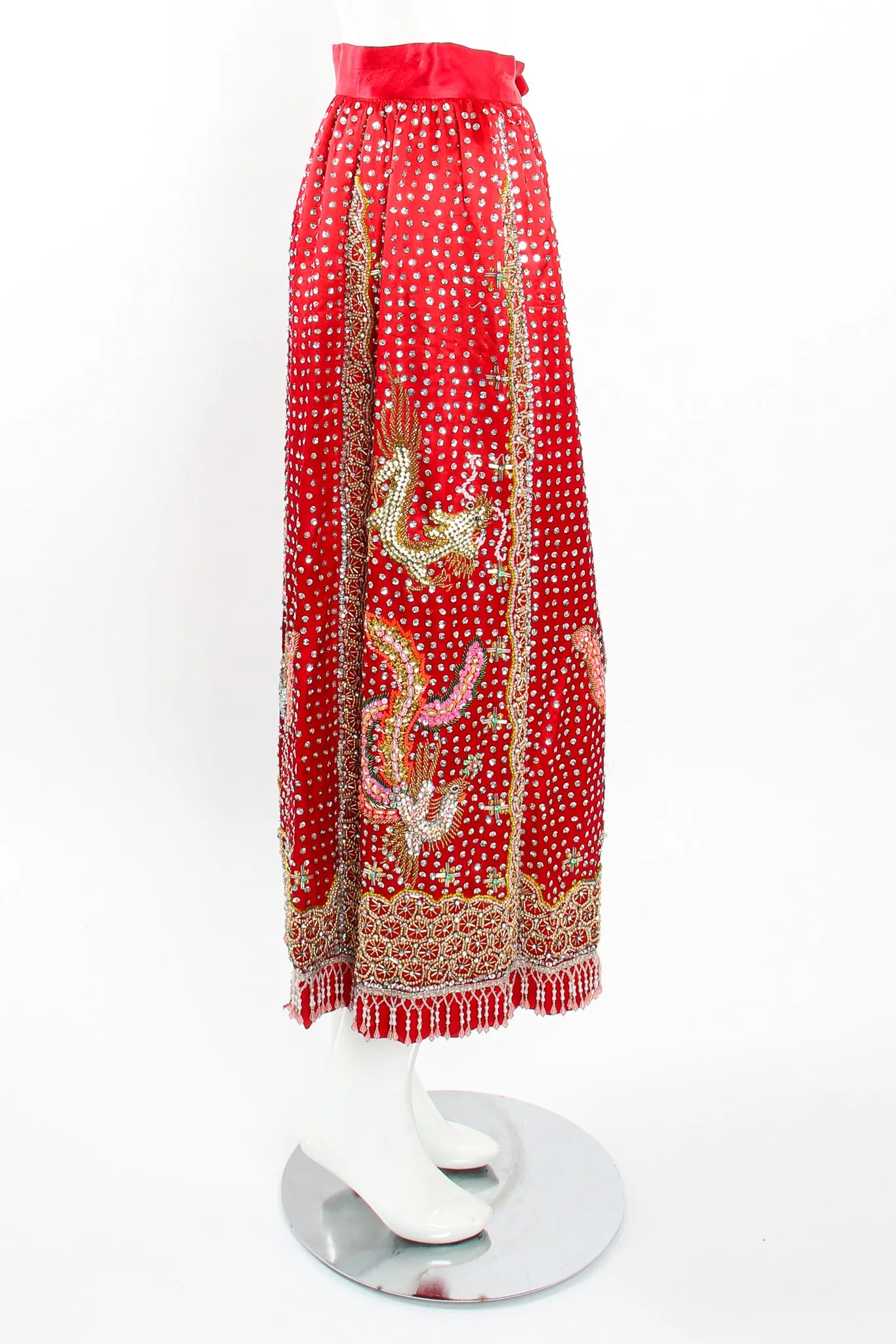 Embellished Chinese Phoenix & Dragon Skirt