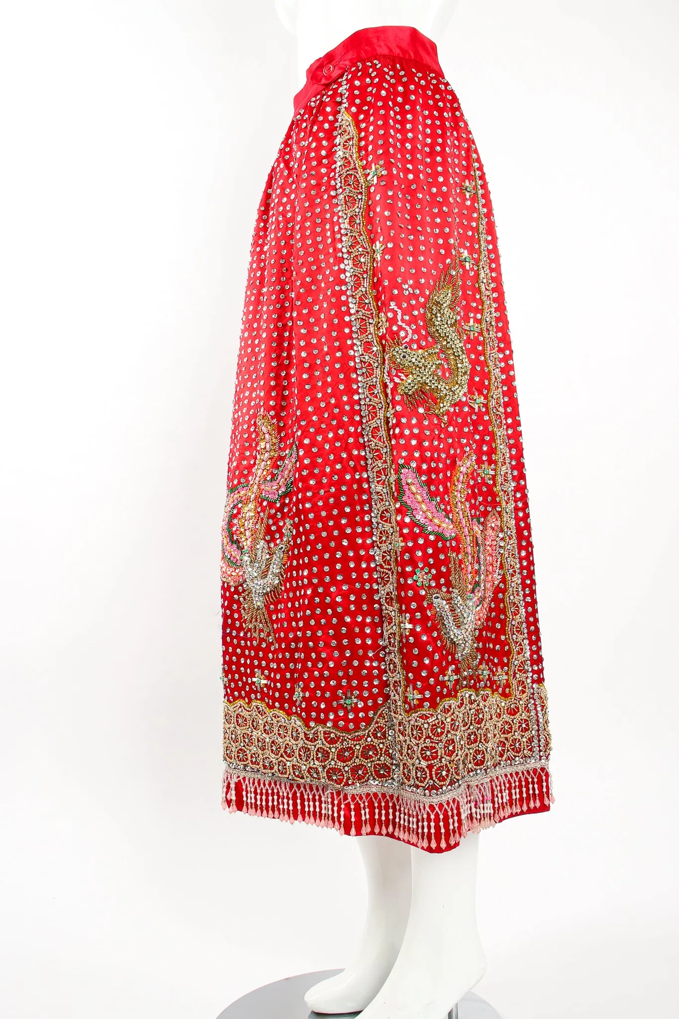 Embellished Chinese Phoenix & Dragon Skirt
