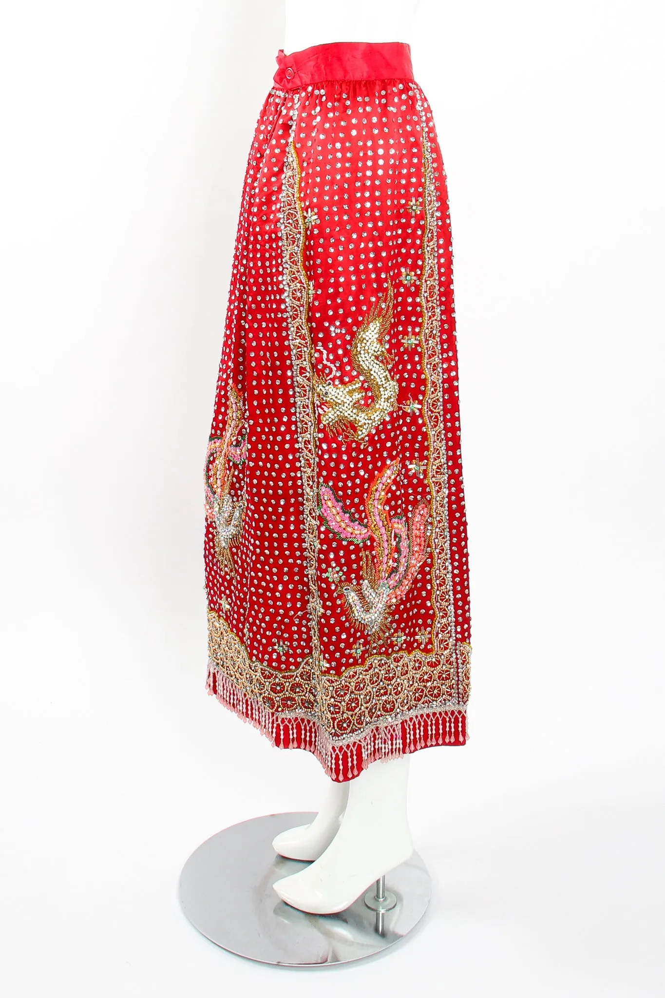 Embellished Chinese Phoenix & Dragon Skirt