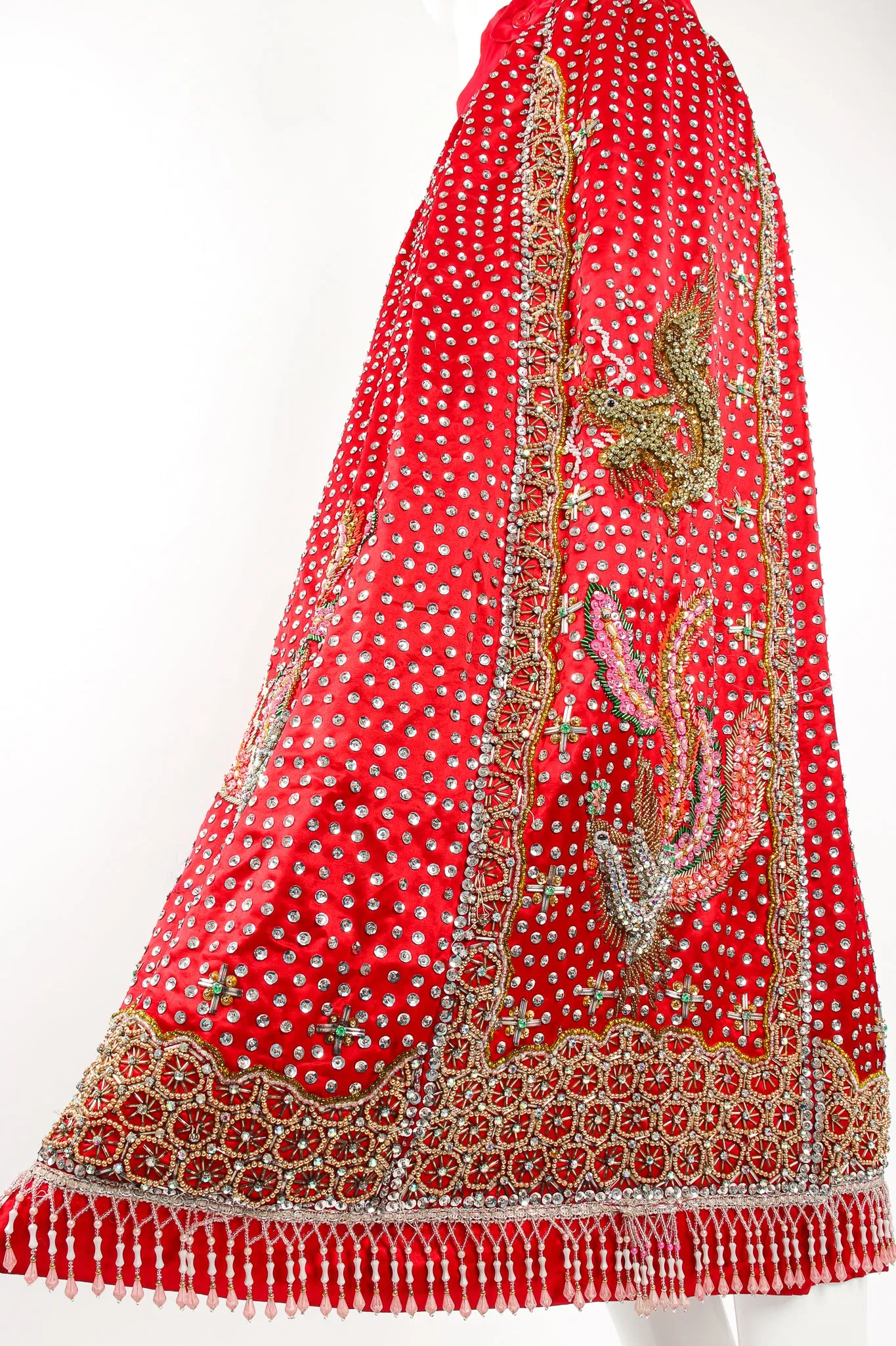Embellished Chinese Phoenix & Dragon Skirt