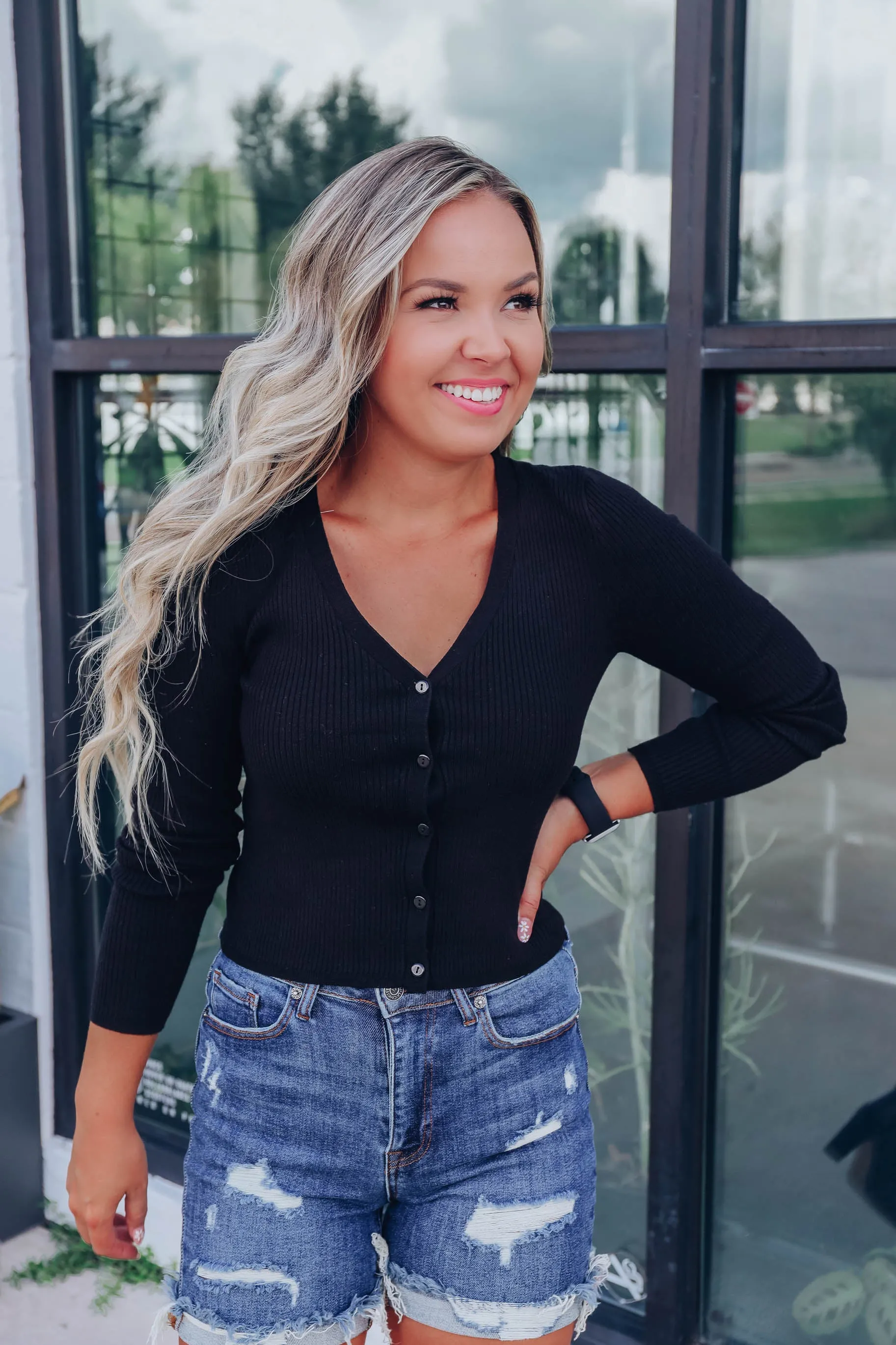Everleigh Ribbed Knit Sweater - Black