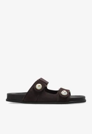 Fayence Suede Pearl Slides