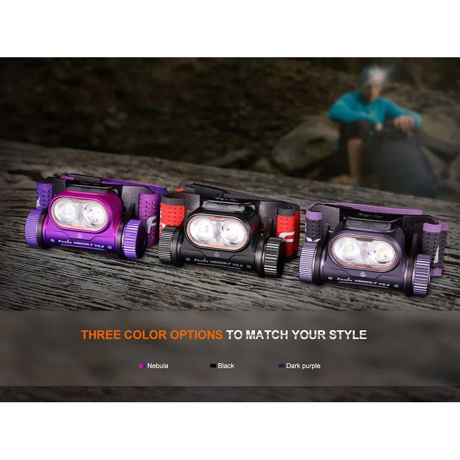 Fenix HM65R-T V2.0 Trail Running USB Rechargeable Headtorch - Dark Purple