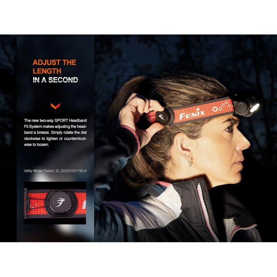 Fenix HM65R-T V2.0 Trail Running USB Rechargeable Headtorch - Dark Purple