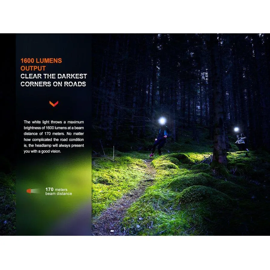 Fenix HM65R-T V2.0 Trail Running USB Rechargeable Headtorch - Dark Purple
