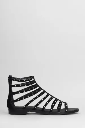Flats in black suede