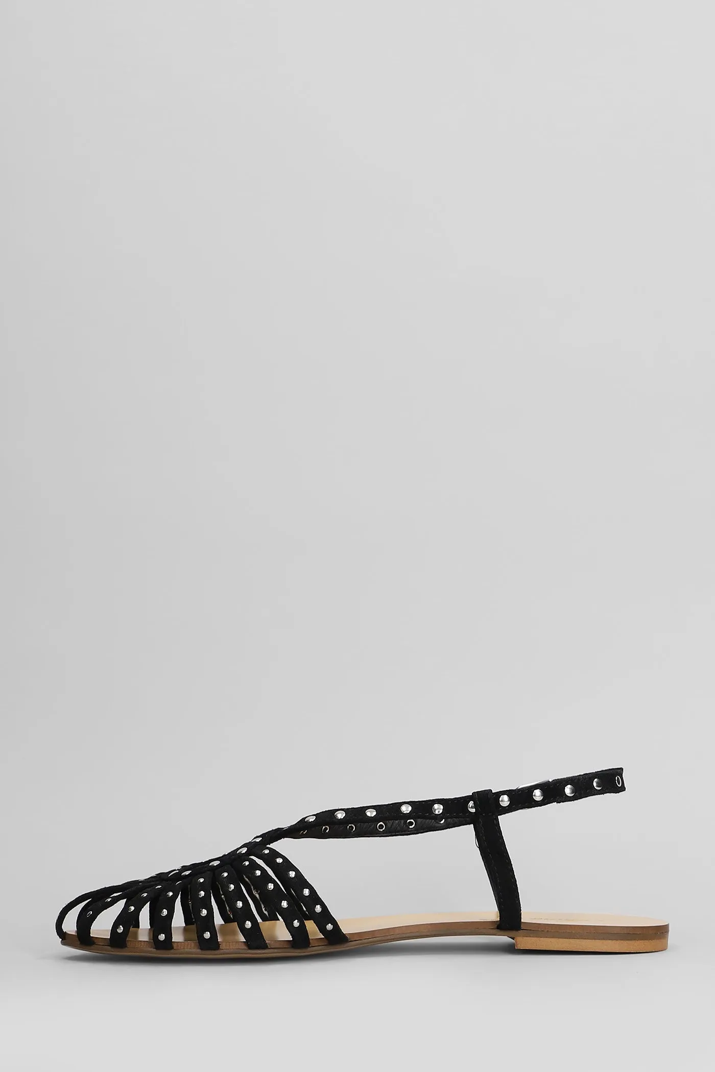Flats in black suede