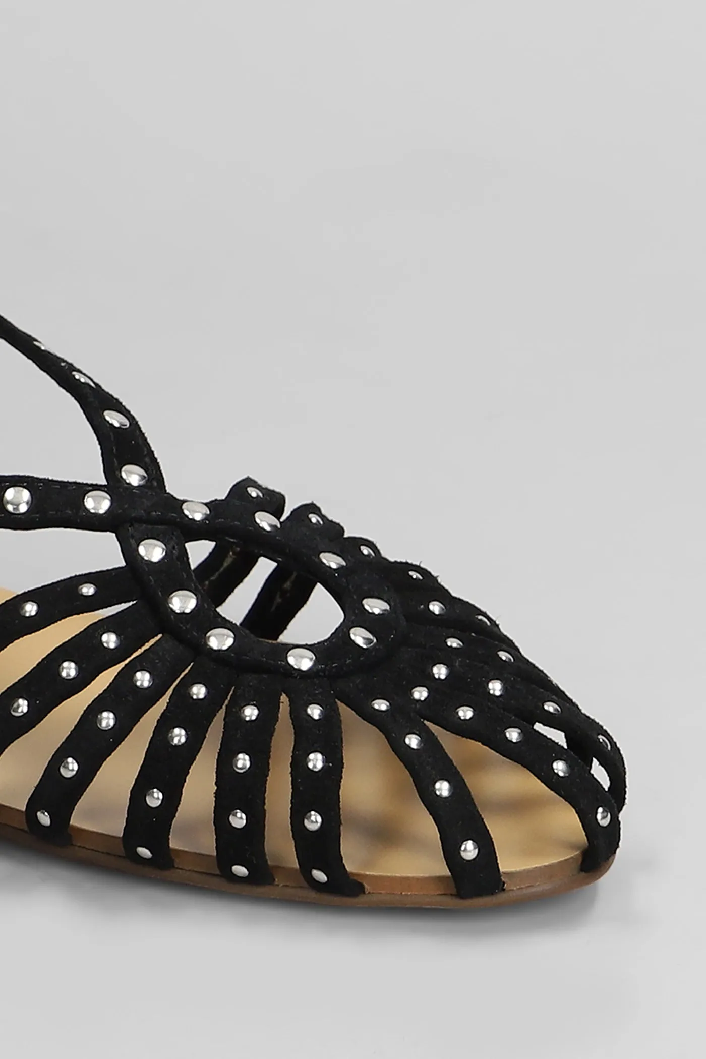 Flats in black suede