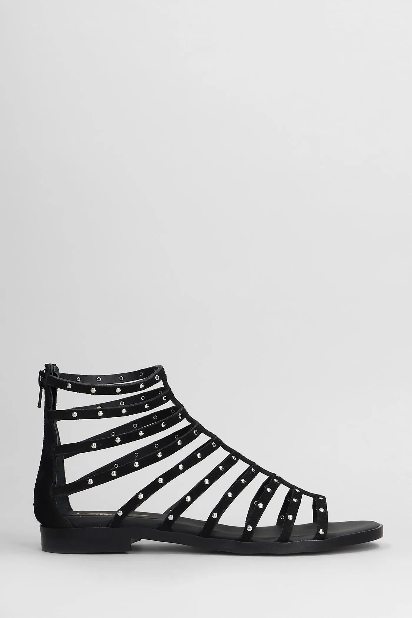 Flats in black suede