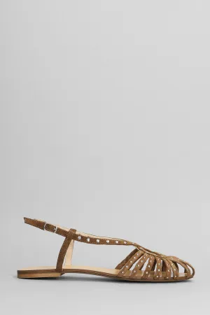Flats in brown suede