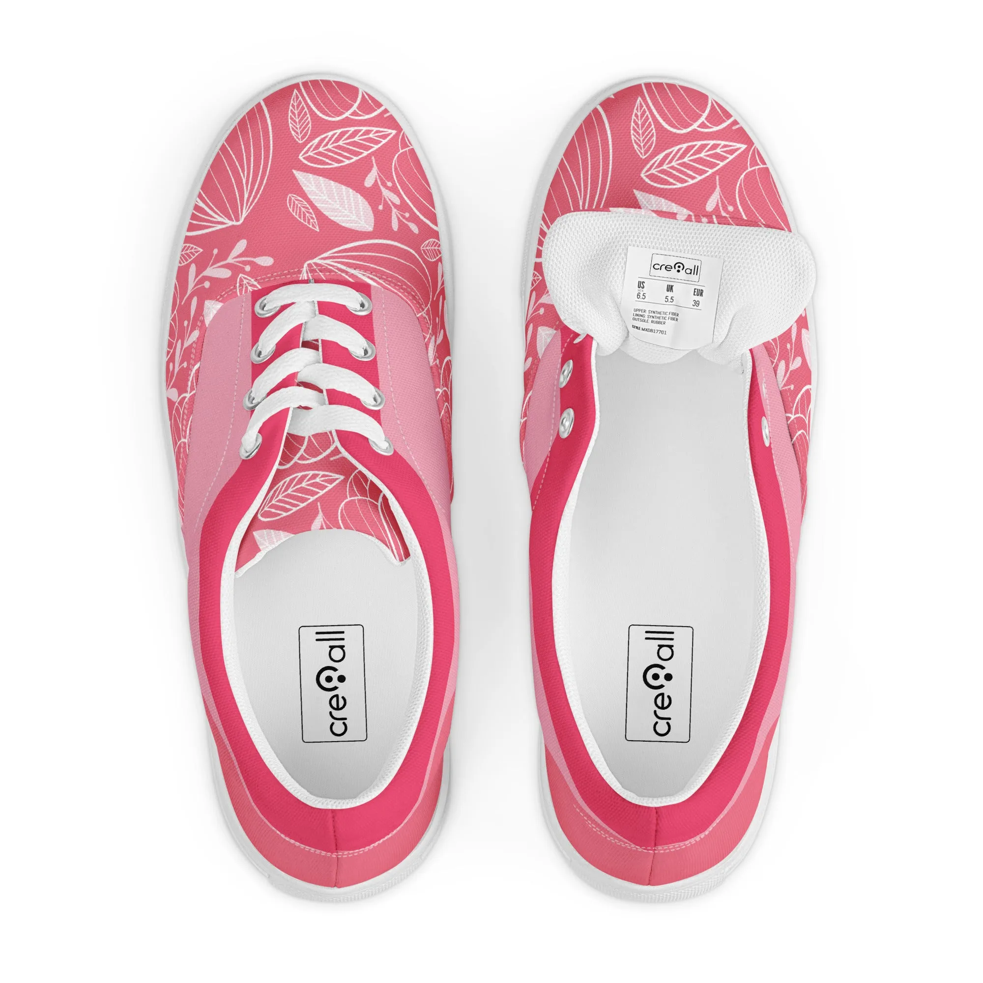 Floral Bliss Women's Lace-Up Canvas Sneakers