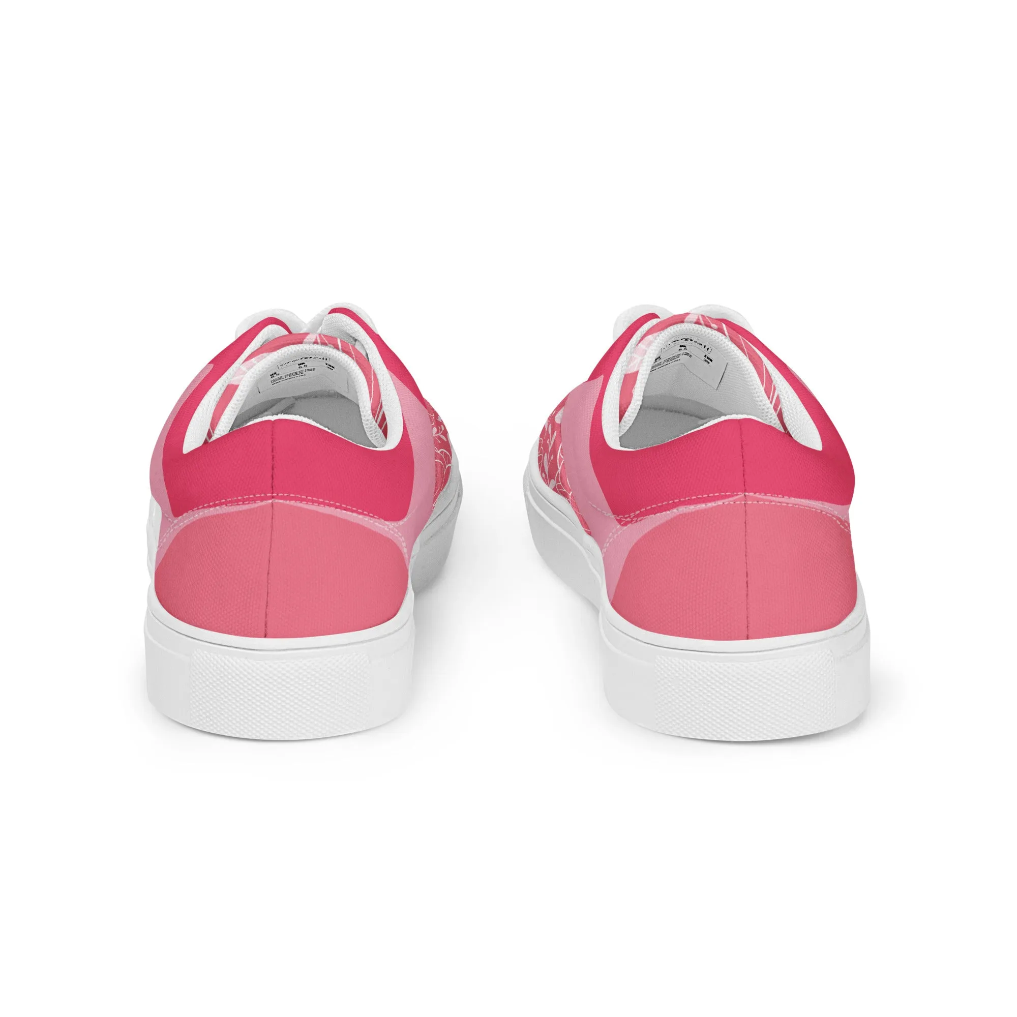 Floral Bliss Women's Lace-Up Canvas Sneakers