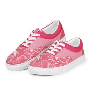 Floral Bliss Women's Lace-Up Canvas Sneakers