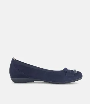 Gabor Stylish Navy Buckle Flats