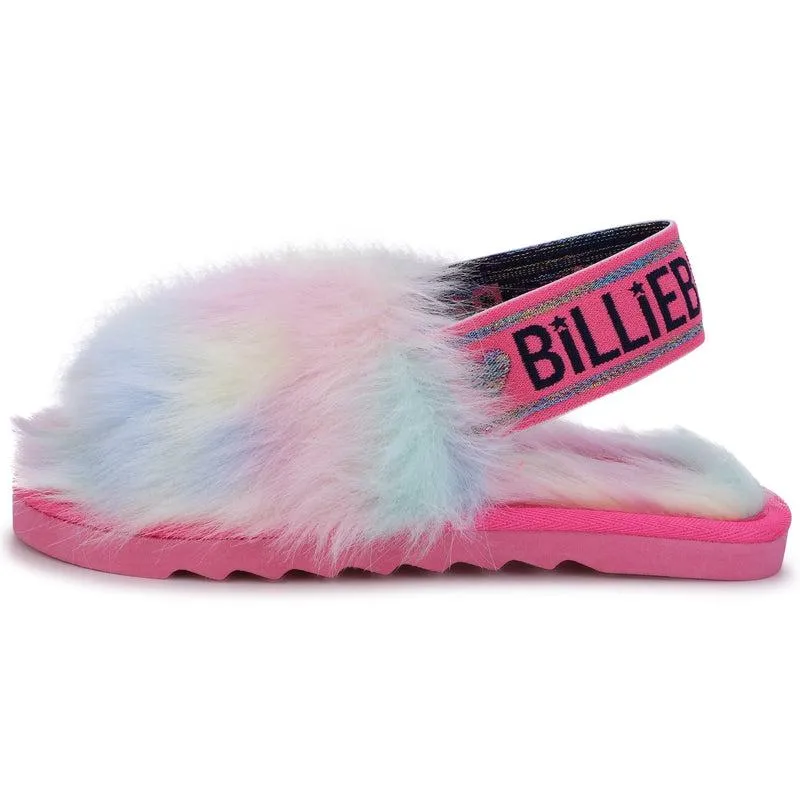 Girls Pink Multi Coloured Sliders