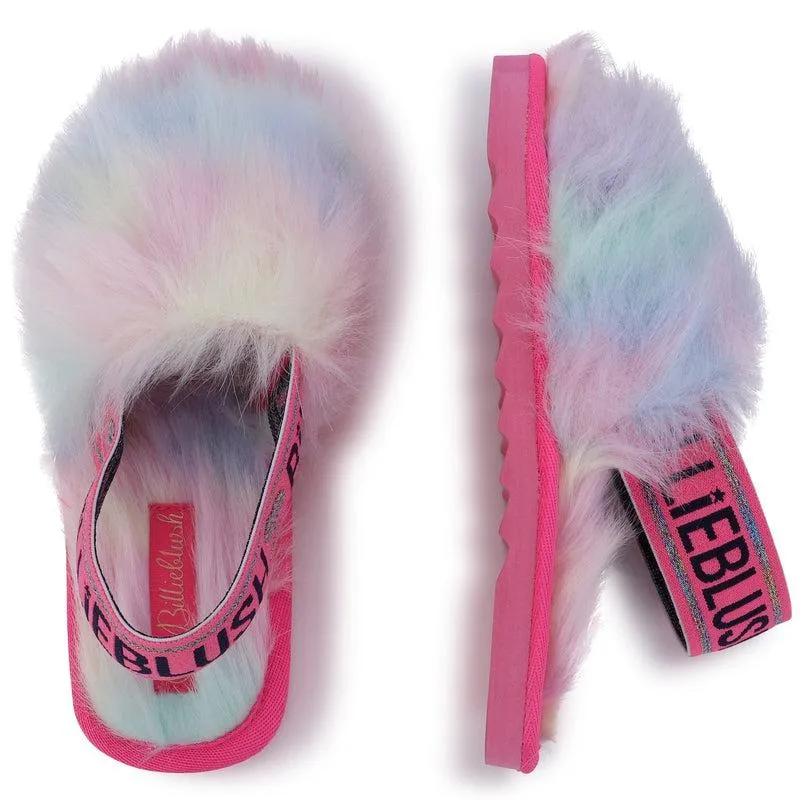 Girls Pink Multi Coloured Sliders