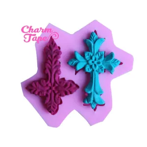 Gothic Crosses Silicon mold flexible, for polymer clay, resin jewelry or cake making G039