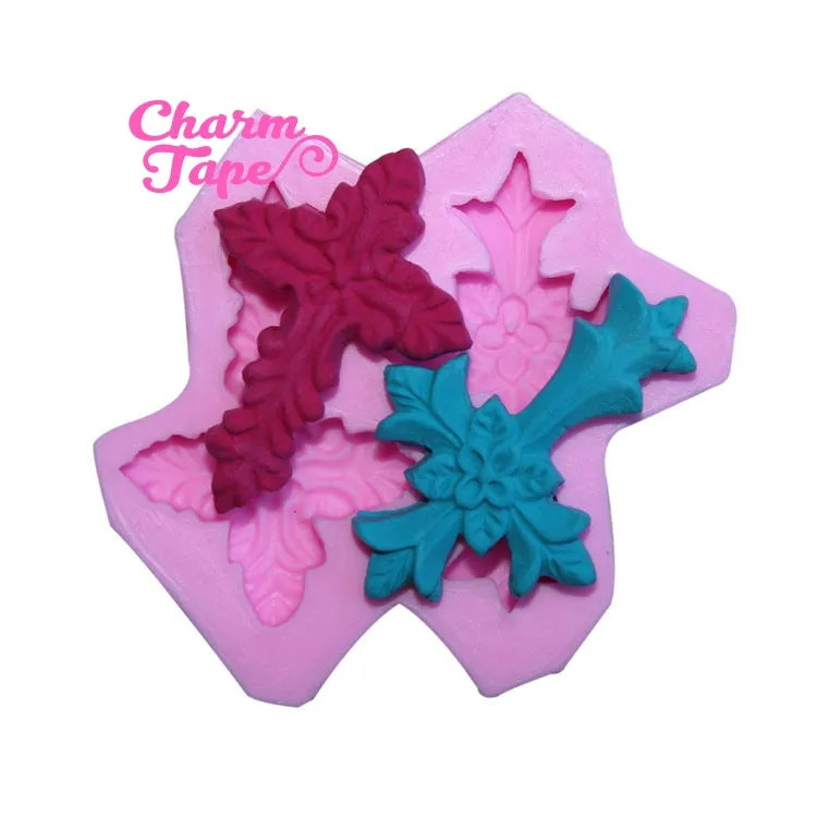 Gothic Crosses Silicon mold flexible, for polymer clay, resin jewelry or cake making G039