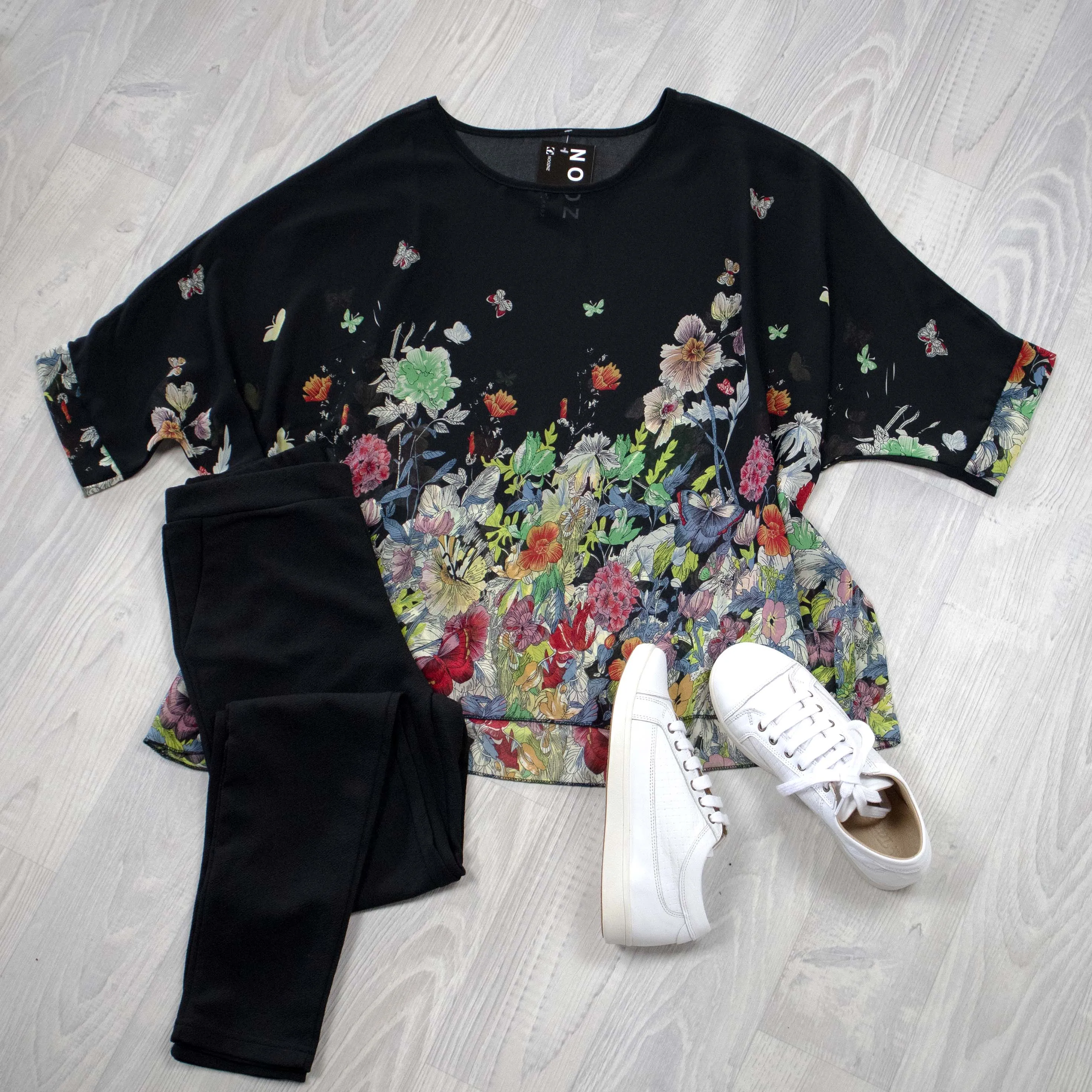 Green Poppy Draped Top - Floral Collection
