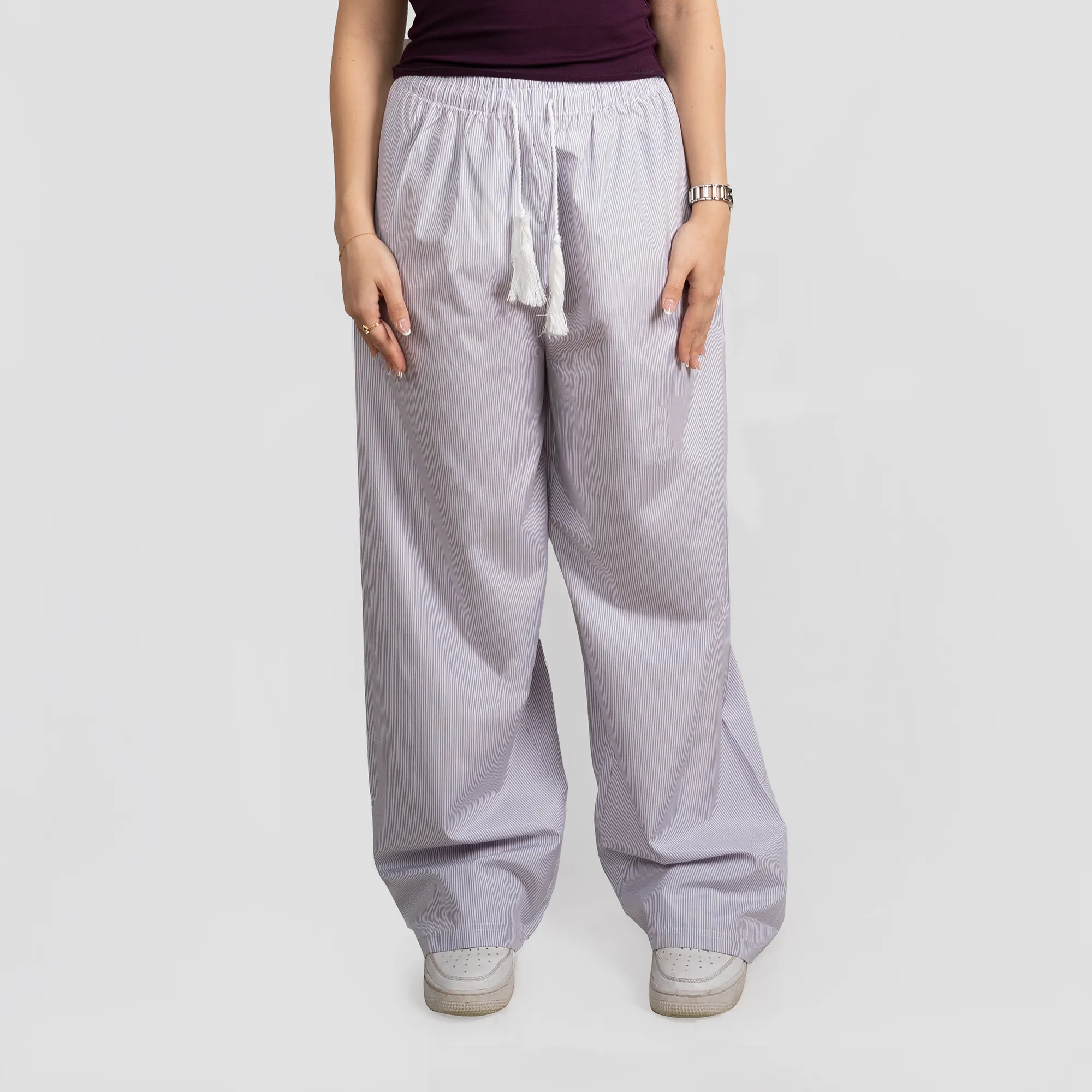 Greige Striped Pants