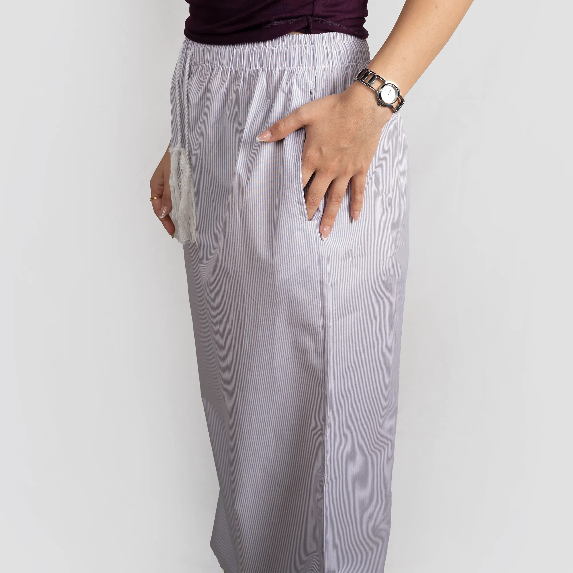 Greige Striped Pants