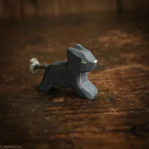 Handcrafted Wooden Small Running Panther