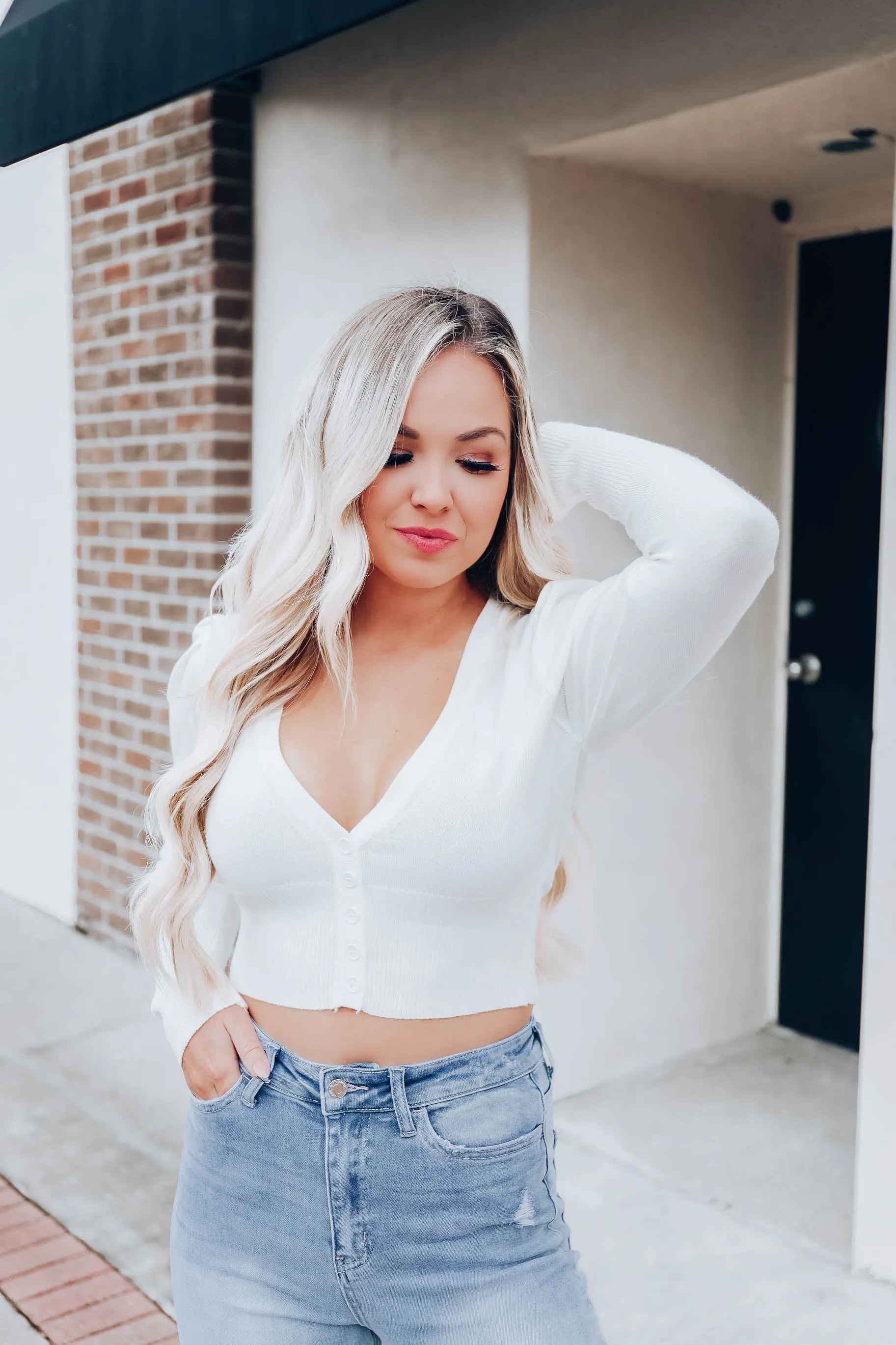 Hello Spring V-Neck Cardigan - Off White