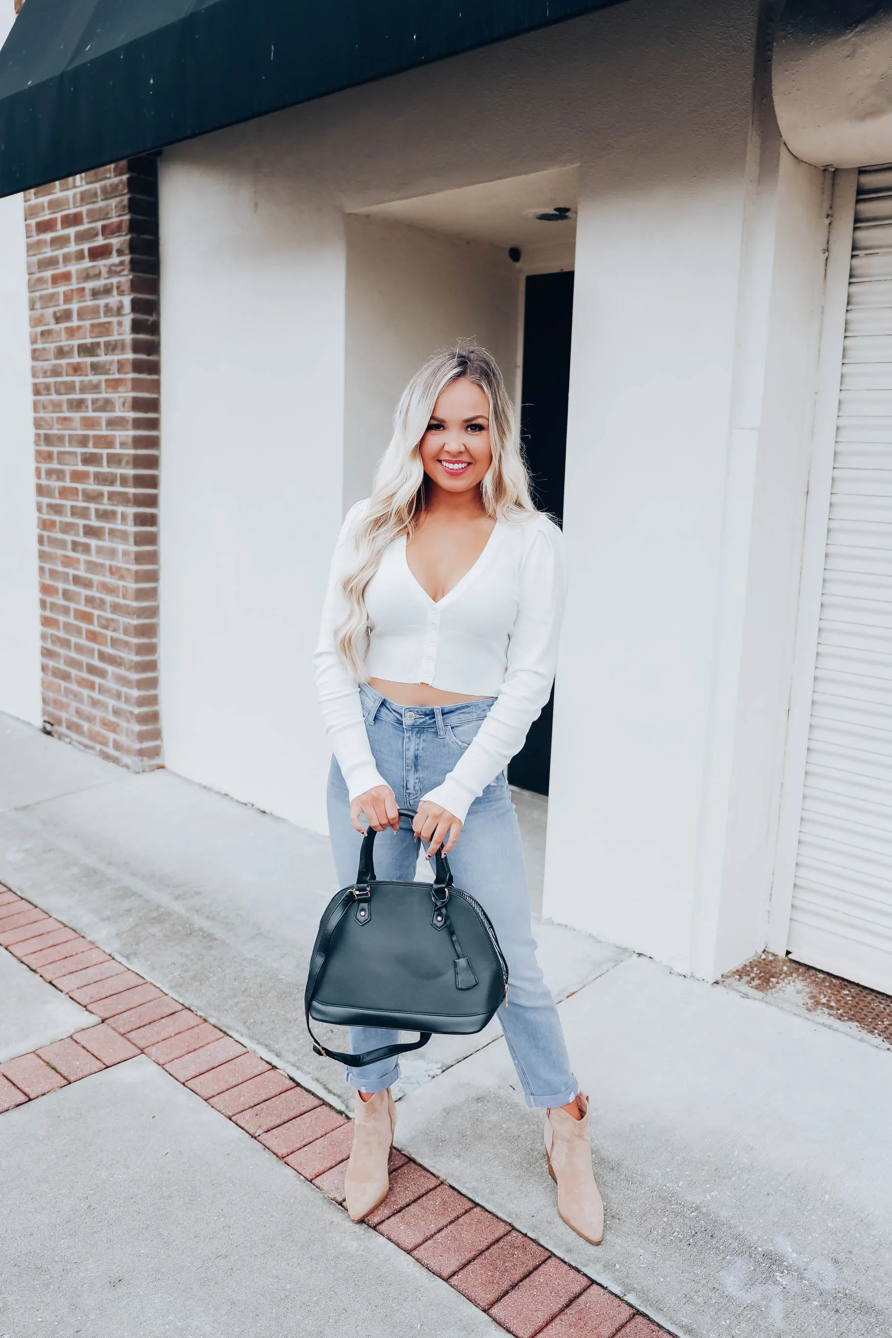 Hello Spring V-Neck Cardigan - Off White